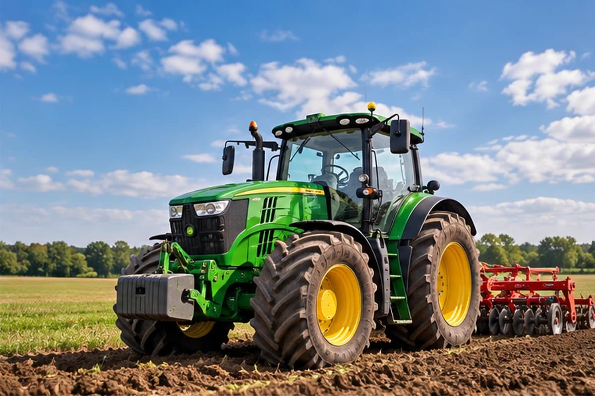 Tractor op landbouwgrond